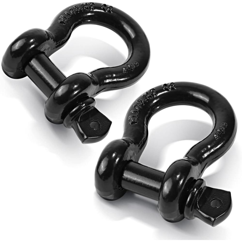 imageOhuhu D Ring Shackles 34 2 Pack D Shackle Rugged 20 Ton 44000 lbs Maximum Break Strength 475 Ton 9500 Lbs CapacityWithout Isolators