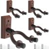 imageOhuhu Guitar Wall Mount Hanger 4Pack Rotatable Hardwood Guitar Hangers with ScrewsAdjustable Stopper Guitar Mount Hook Holder Stand for Ukulele Bass Electric Acoustic Guitar Banjo MandolinWalnut