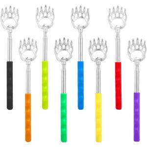 Ohuhu 8 Pack Back Scratcher Telescoping Backscratchers Extendable Back Scalp Scratchers Portable Massager Hand Bear Claw Massage Tool with Rubber Handles for Mother’s Father’s Day Christmas Gifts