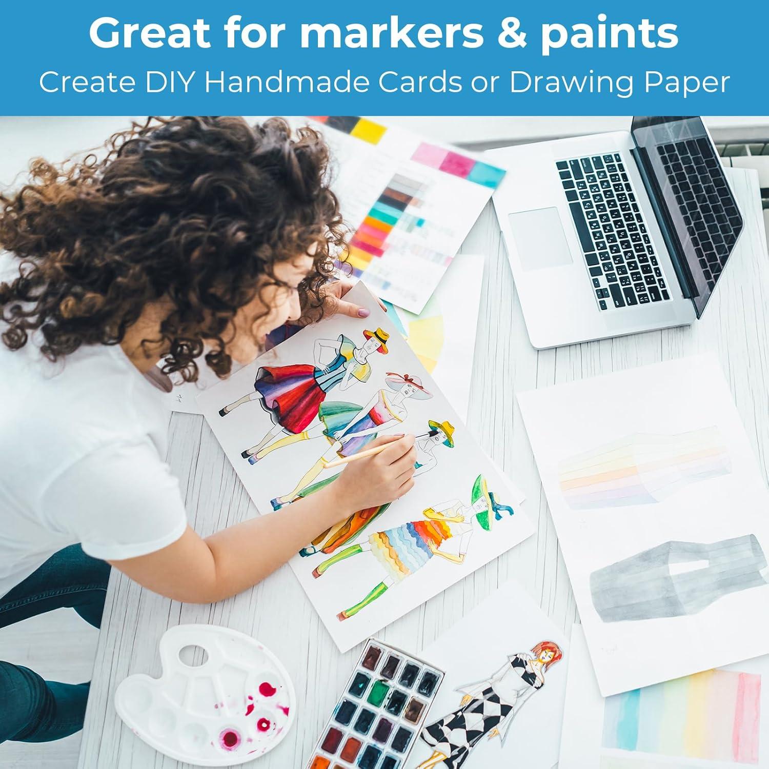 image100 Sheets White Cardstock Paper Ohuhu 11 x 17 EcoFriendly Cover Card Stock Legal Printer Paper for DIY Making Cards Invitations Crafting Crafts Arts Ledger Tabloid Posters 80 lb