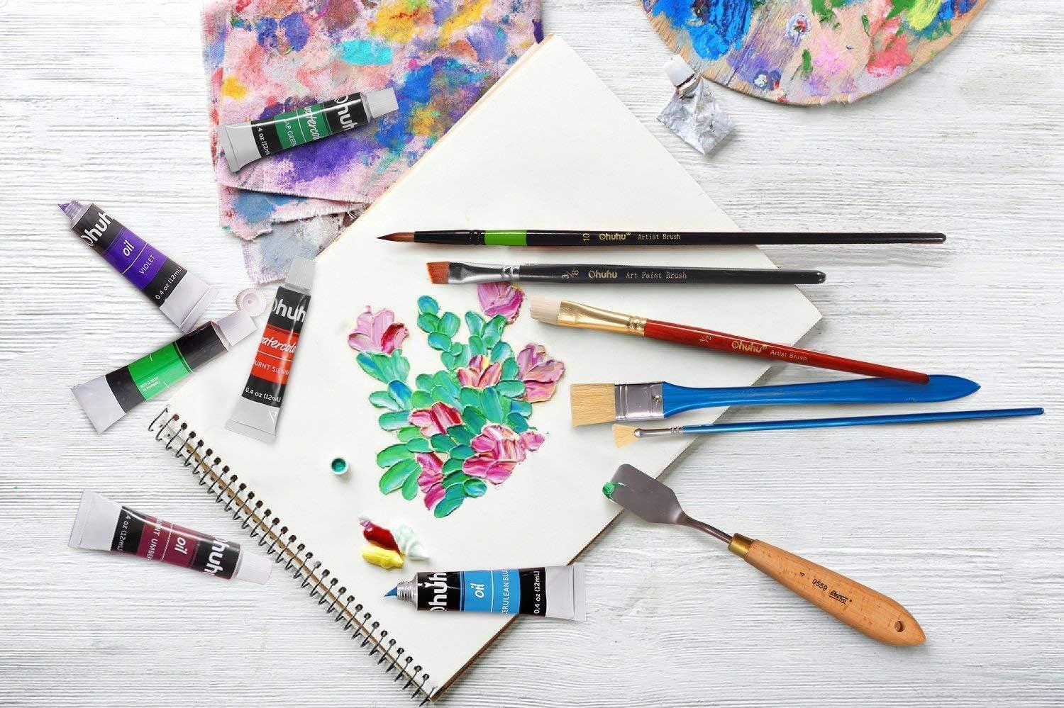 imageOhuhu 36 Colors Oil Paint Tubes 12ML 24 Metallic Acrylic Paints Bottle 59ML