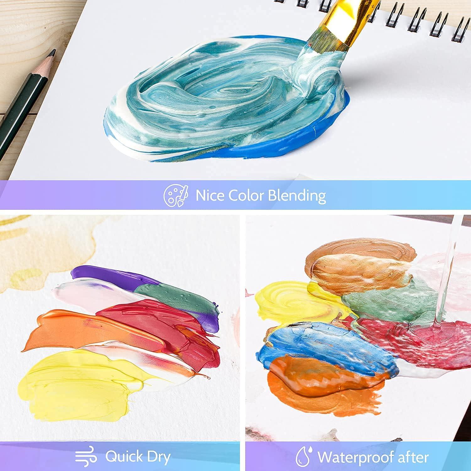 imageOhuhu 36 Colors Oil Paint Tubes 12ML 24 Metallic Acrylic Paints Bottle 59ML