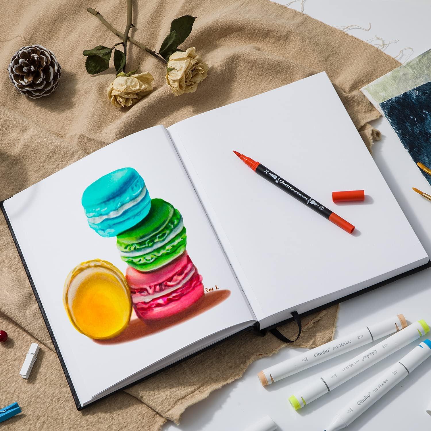 imageOhuhu 60 Coloring Markers amp Mix Media Pad