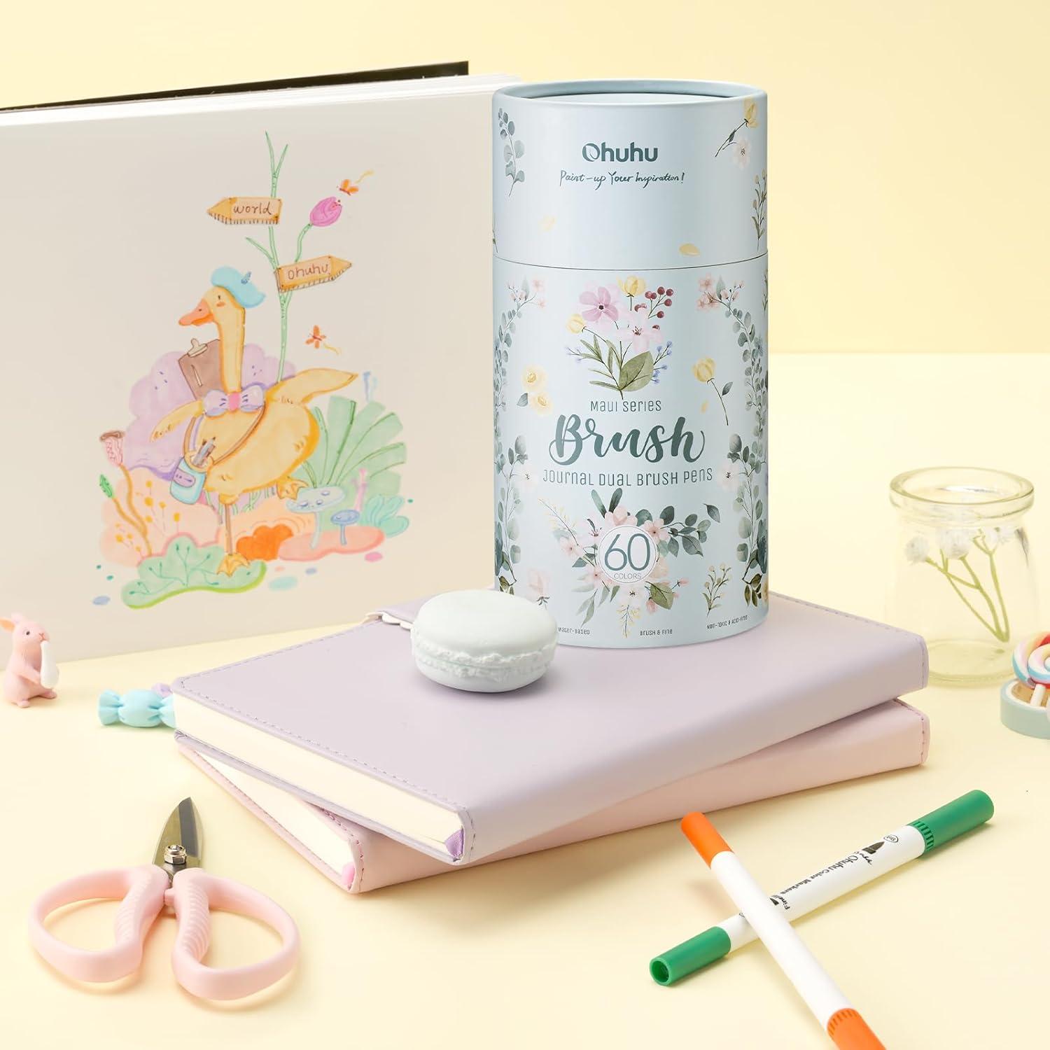 imageOhuhu 60 Coloring Markers amp Mix Media Pad