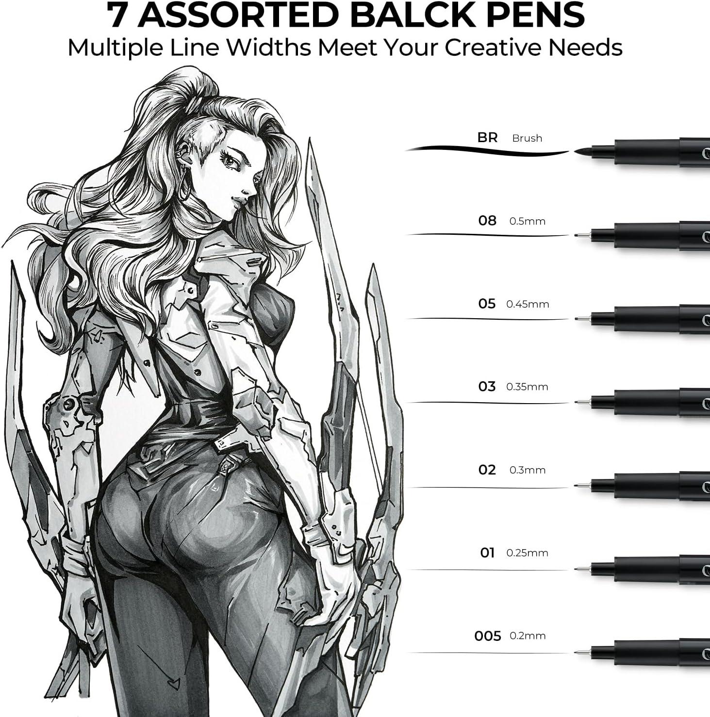 imageOhuhu Colored Fineliner Pens 18 Pack Art Sketchbook for Drawing