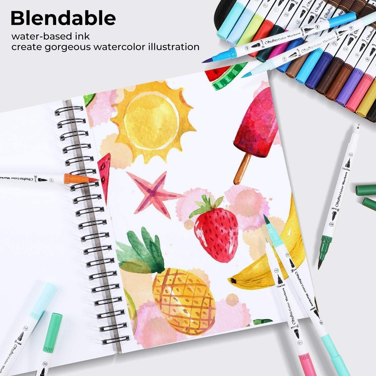 imageOhuhu Coloring Markers 60 Colors amp Marker Paper Pad