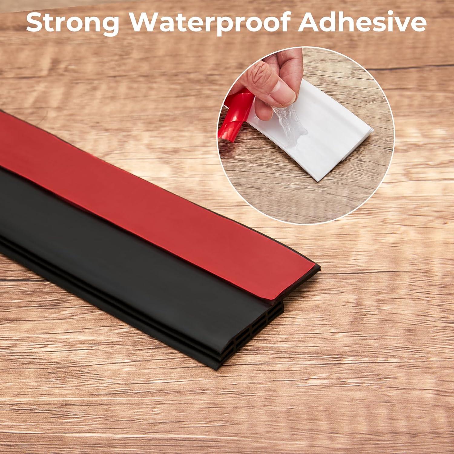 imageOhuhu Door Draft Stopper Weather StripUnder Door Draft Blocker Door Sweep Seal Strip for Exterior Interior DoorsCold Winter Door Gap Filler Bottom Noise Block Draft Guard Insulator 39 L x2 W BlackBlack