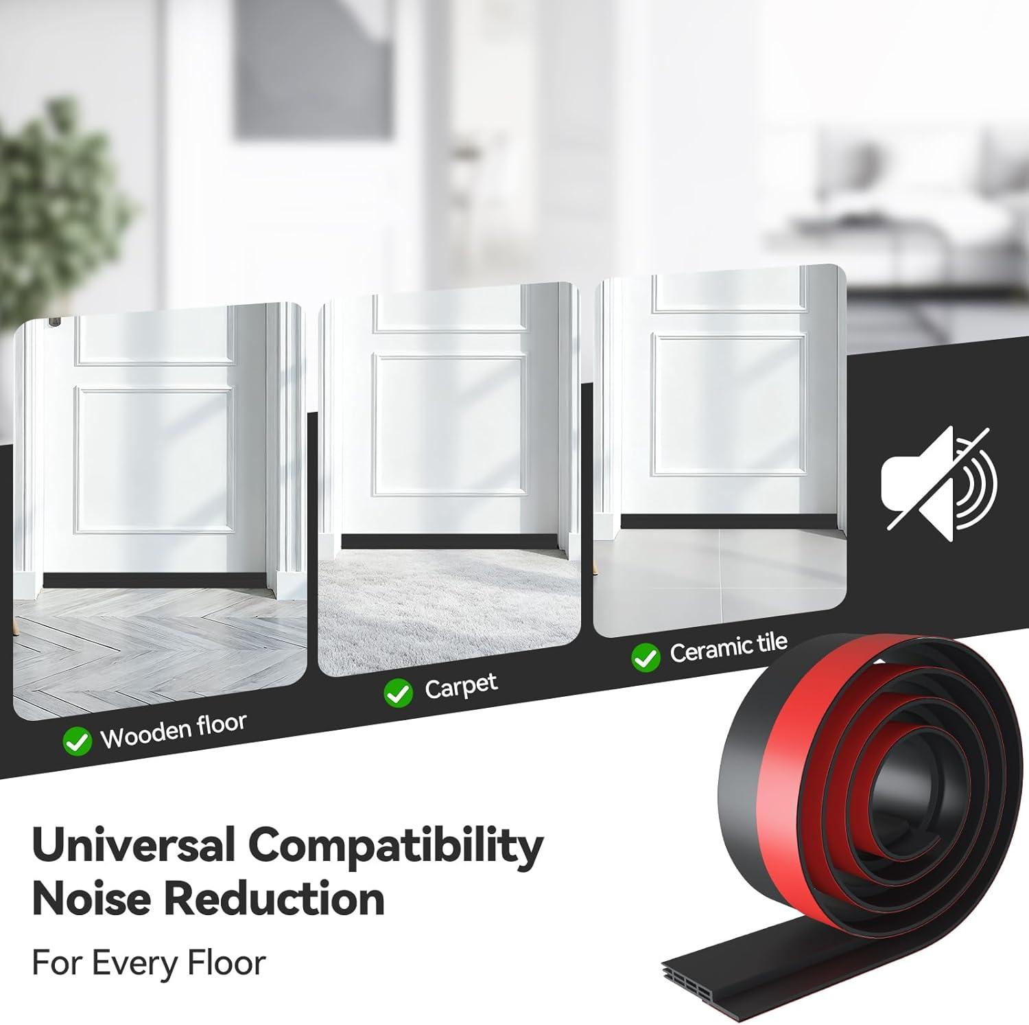 imageOhuhu Door Draft Stopper Weather StripUnder Door Draft Blocker Door Sweep Seal Strip for Exterior Interior DoorsCold Winter Door Gap Filler Bottom Noise Block Draft Guard Insulator 39 L x2 W BlackBlack