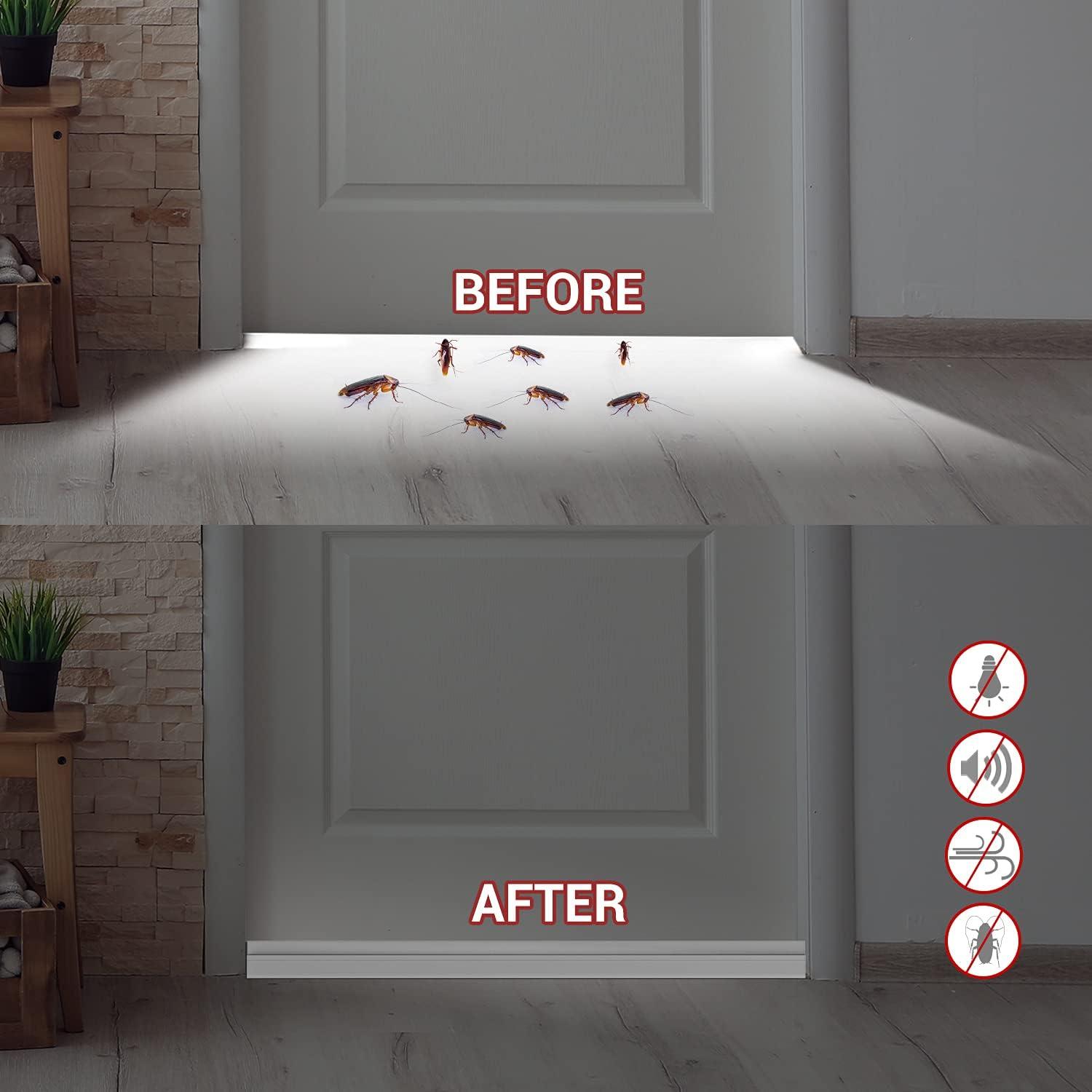 imageOhuhu Door Draft Stopper Weather StripUnder Door Draft Blocker Door Sweep Seal Strip for Exterior Interior DoorsCold Winter Door Gap Filler Bottom Noise Block Draft Guard Insulator 39 L x2 W BlackWhite