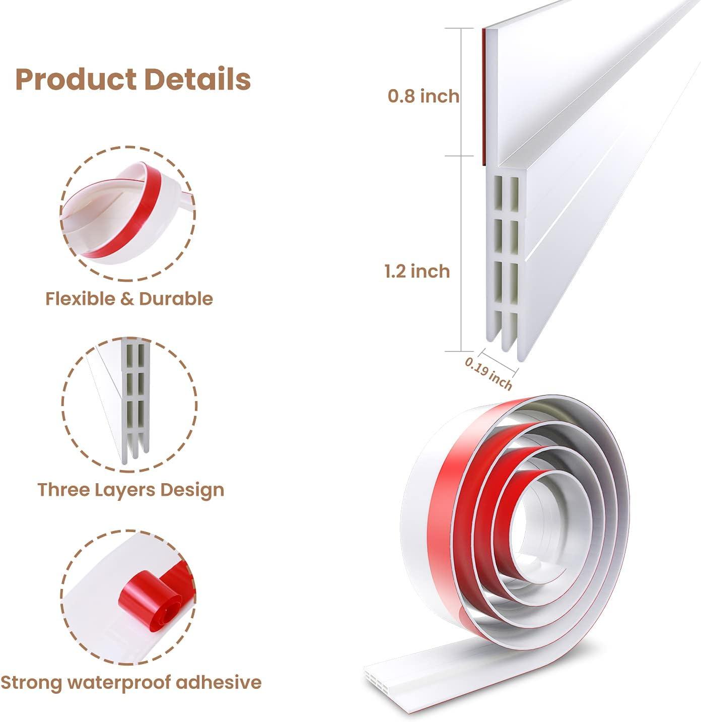 imageOhuhu Door Draft Stopper Weather StripUnder Door Draft Blocker Door Sweep Seal Strip for Exterior Interior DoorsCold Winter Door Gap Filler Bottom Noise Block Draft Guard Insulator 39 L x2 W BlackWhite