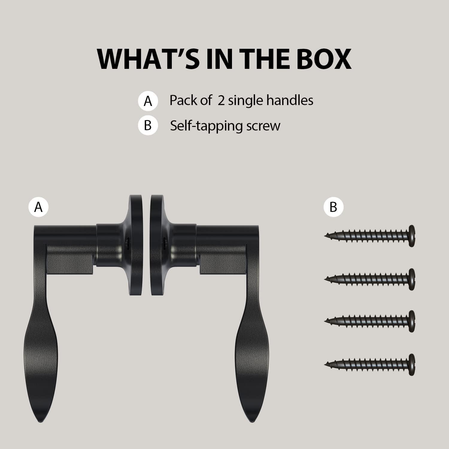 imageOhuhu Dummy Door Handles Black Door Handle Dummy Door Knob French Closet Door Handle Lever Single Side NonTurning Wave Style LeftRight Hand Satin Zinc Matte Finish Laundry Room Hallway Pantry2 Pack