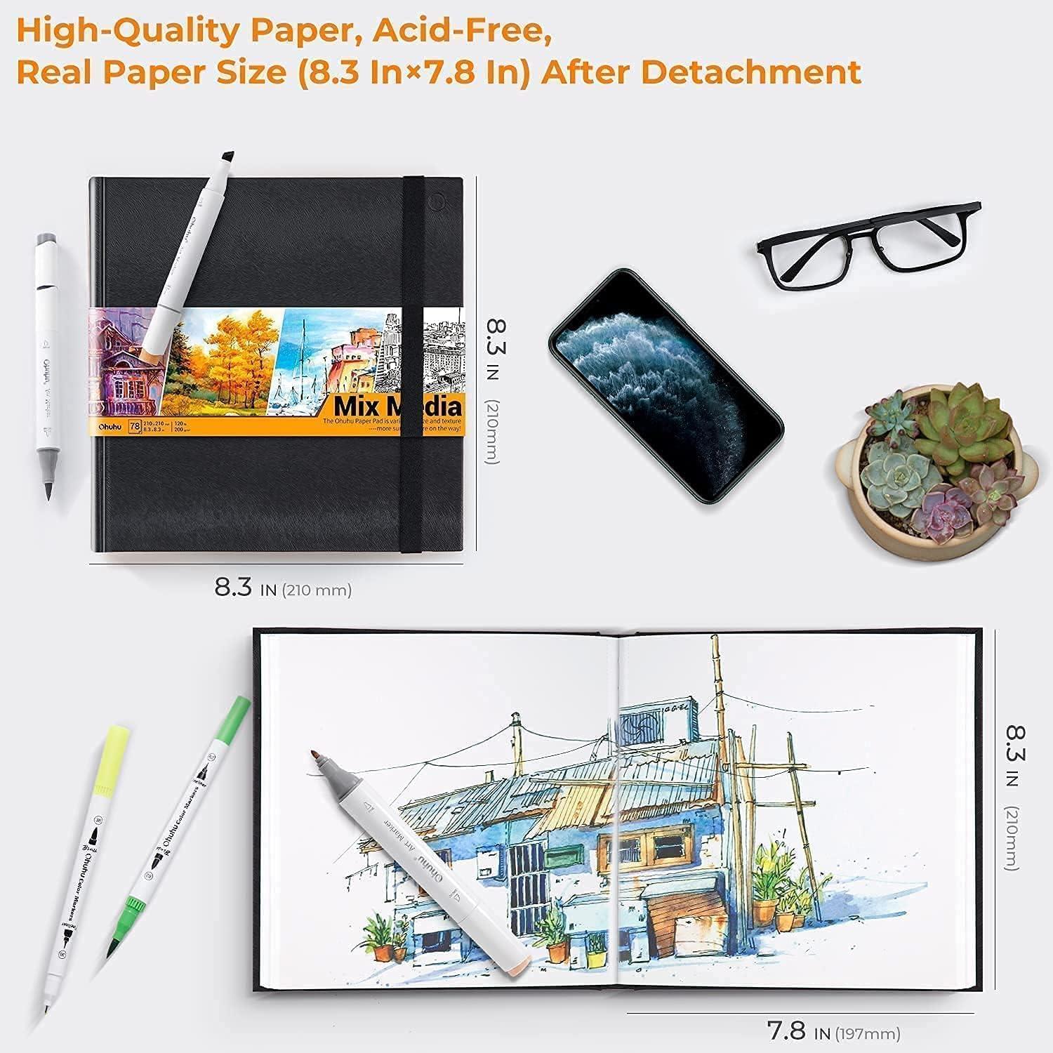 imageOhuhu Fineliners Drawing Pen Mix Media Pad 8383 Mixed Media Art Sketchbook