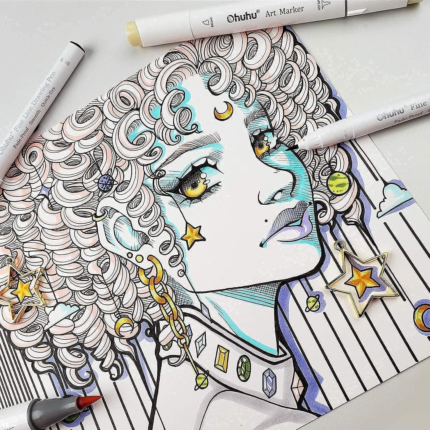 imageOhuhu Fineliners Drawing Pen Mix Media Pad 8383 Mixed Media Art Sketchbook