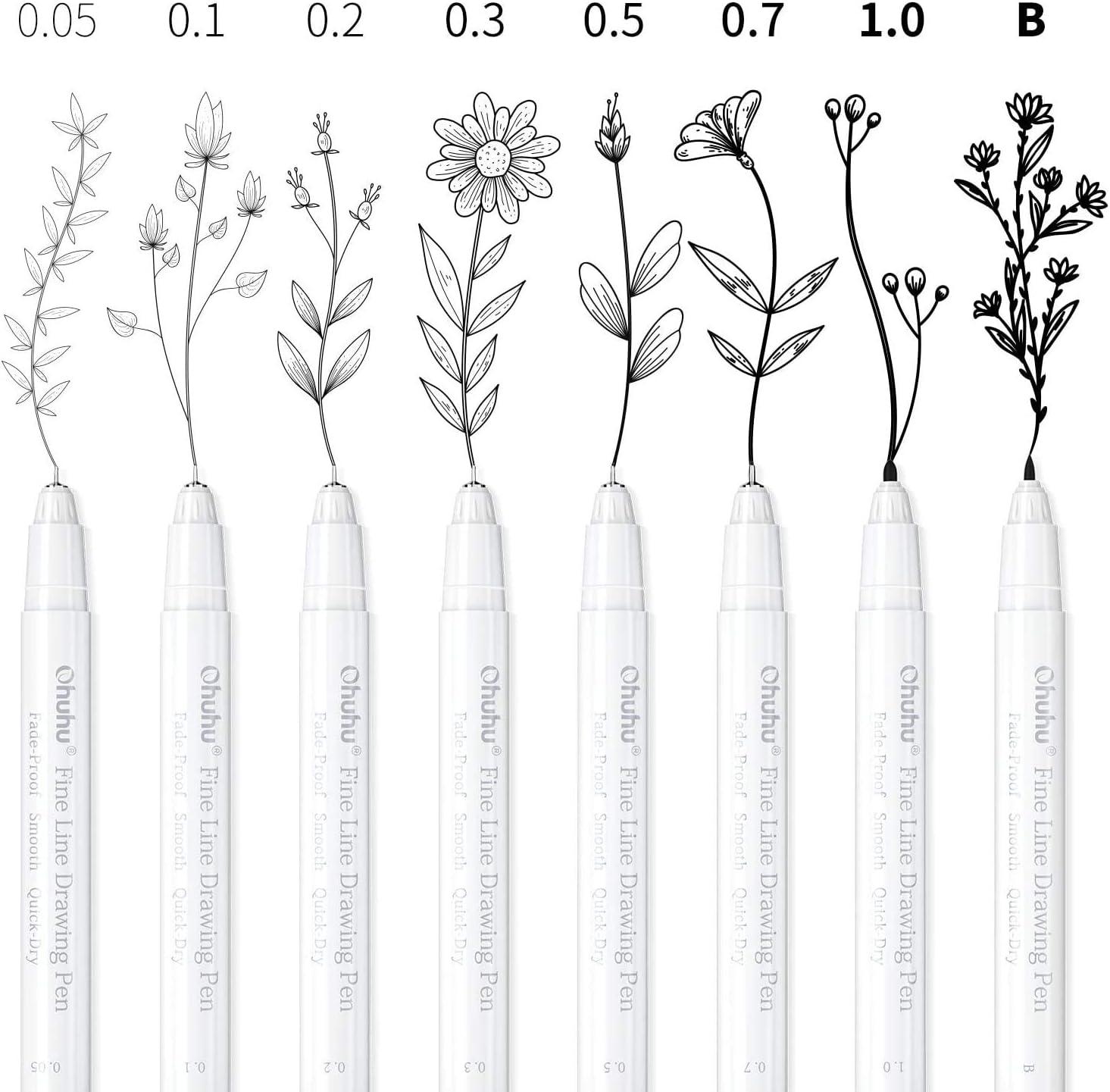 imageOhuhu Micro Fineliner Pens 8 Pack Art Sketchbook