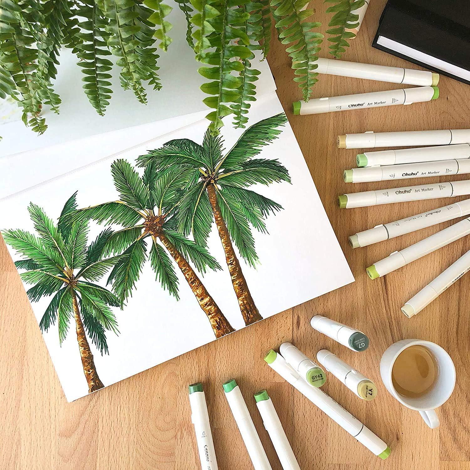 imageOhuhu Sketchbook Marker Paper Pad 2 Pack 83x83amp83x117 Art Sketch Book Drawing Papers Each Size Holds 78 Sheets156 Pages 120 lb200 gsm Hardcover Sketching Books Christmas Gift