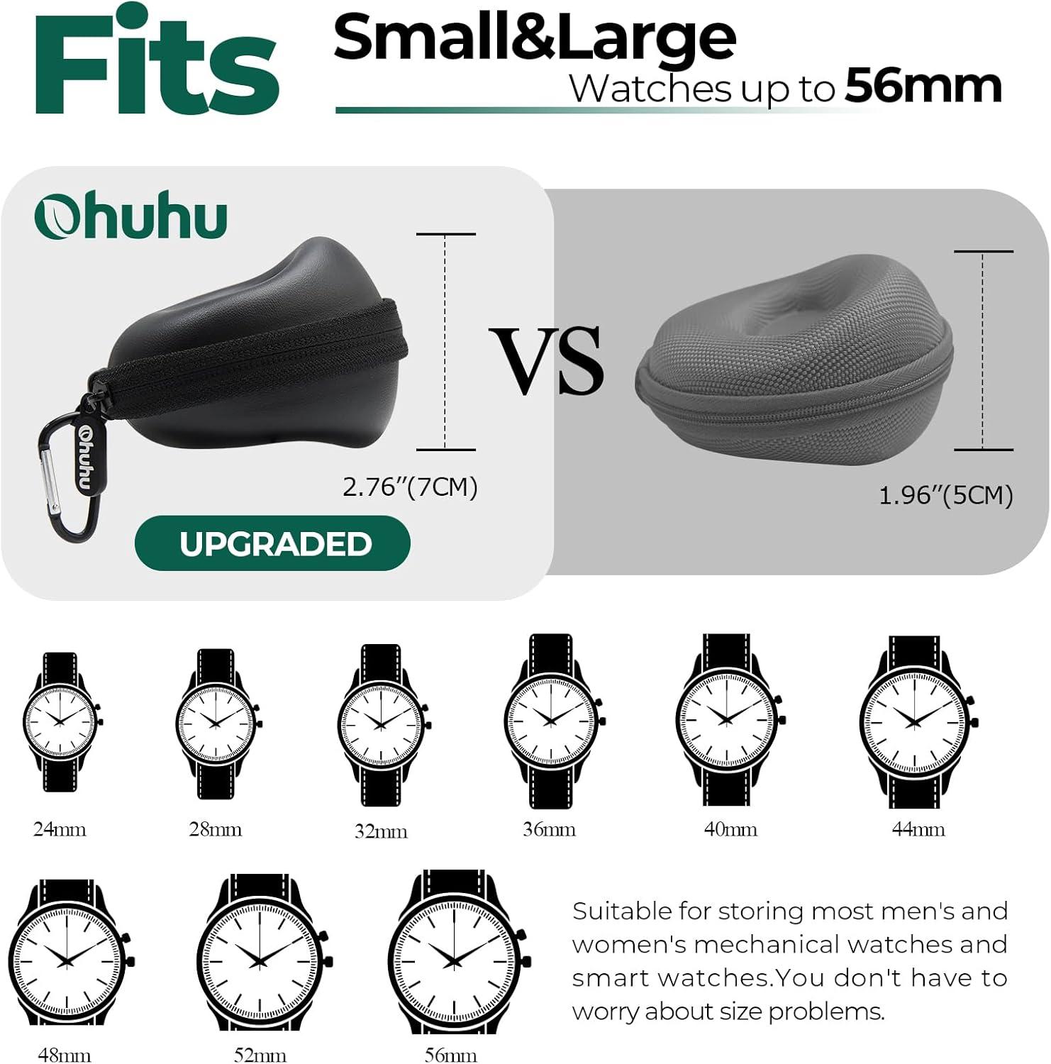 imageOhuhu Travel Watch Case for Men Women Portable Single Watch Storage Organizer with 56mm Heightened Design Fits Wristwatches amp Smartwatches Ideal Gift for Fathers Day Christmas Birthday2