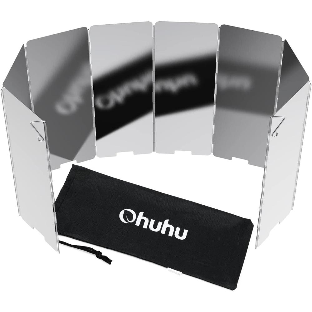 imageCamp Stove Windscreen Ohuhu Camping Stove Windscreen 81012 Plates Aluminum Folding Portable Camping Stove Windshield Grill Wind Screen for Camp with Carry Bag for Camping Hiking Picnic Backpacking8 Plates