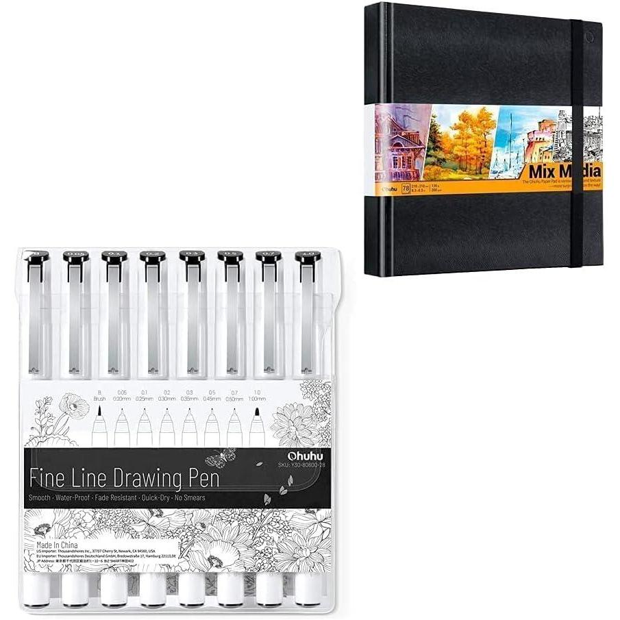 imageOhuhu Fineliners Drawing Pen Mix Media Pad 8383 Mixed Media Art Sketchbook