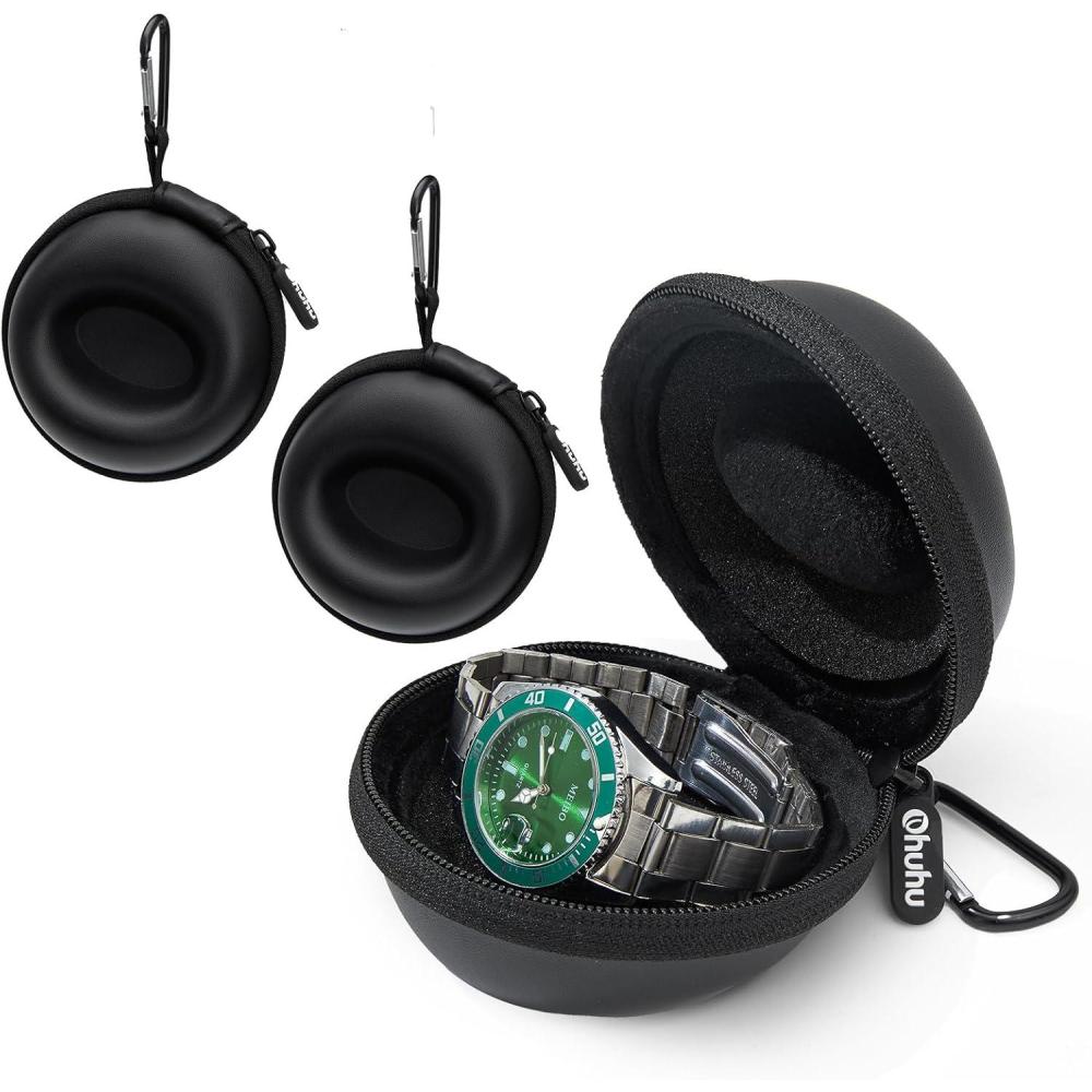 imageOhuhu Travel Watch Case for Men Women  Portable Single Watch Storage Organizer with 56mm Heightened Design Fits Wristwatches amp Smartwatches Ideal Gift for Fathers Day Christmas Birthday2