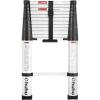 imageAluminum Telescoping Ladder Ohuhu Upgraded 125 FT ANSI Certified OneButton Retraction Extension Ladder Retractable Collapsible Ladders Telescopic Compact Ladder for Home RV Loft Silver