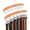 imageBelt Hanger Organizer for Closet Ohuhu 12 Hooks Max 36 Belts Tie Rack Wooden Belt Holder for Storage 360 Degree Rotating Space Saver Organizer for Men Women Belt Tie Scarf AccessoriesBurlywoodBurlywood2 Pack