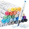 imageOhuhu Brush Markers Honolulu Plus 24color Supreme Brushamp Chisel Dual Tips Alcoholbased Art Marker Set for Artist Adult Coloring Book Illustrations Refillable36 Colors