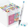 imageOhuhu Markers for Starters 80color Chisel amp Fine Dual Tips Alcohol Markers Coloring Illustration Sketching Alcohol Art Marker Set for Adult Beginner Great Value Pack for Students Art Class Manoa