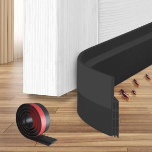 Ohuhu Door Draft Stopper Weather Strip-Under Door Draft Blocker Door Sweep Seal Strip for Exterior Interior Doors-Cold Winter Door Gap Filler Bottom Noise Block Draft Guard Insulator 39″ L x2 W Black(Black)