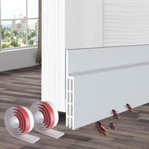 Ohuhu Door Draft Stopper Weather Strip-Under Door Draft Blocker Door Sweep Seal Strip for Exterior Interior Doors-Cold Winter Door Gap Filler Bottom Noise Block Draft Guard Insulator 39″ L x2 W Black(White)