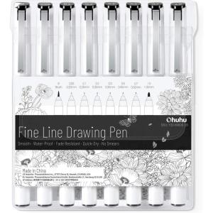 Ohuhu Micro Fineliner Pens 8 Pack Art Sketchbook