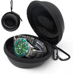 Ohuhu Travel Watch Case for Men Women – Portable Single Watch Storage Organizer with 56mm Heightened Design Fits Wristwatches & Smartwatches Ideal Gift for Father’s Day Christmas Birthday(1)