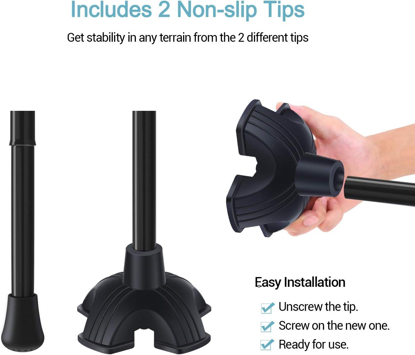 imageFolding Cane Ohuhu Adjustable Foldable Walking Cane for Men Women with 5 Adjustable Heights Collapsible Lightweight Balancing Mobility Aid Portable Hand Cane Walking Stick for Father Mother Gift