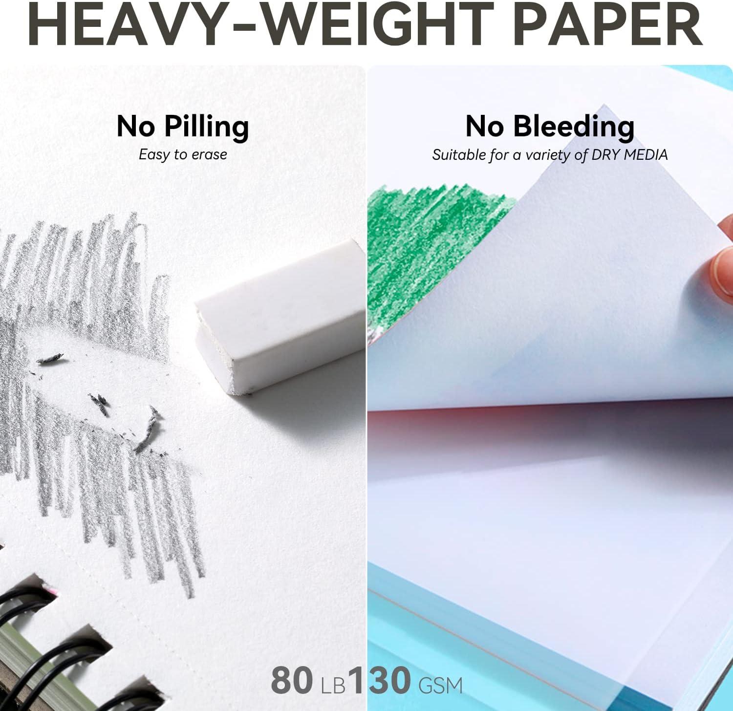 imageOhuhu 9x126 Sketch Book Premium Sketchbook 2 Packs x 100 Sheets 130 GSM 80 LB Thick Paper Spiral Bound AcidFree Sketch Pad for Sketching Drawing Colored Pencil Artists Beginners Adults Kids