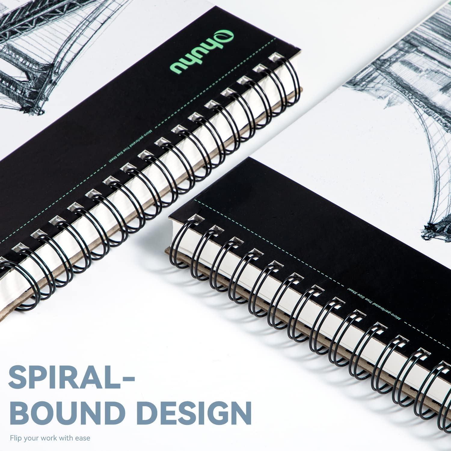 imageOhuhu 9x126 Sketch Book Premium Sketchbook 2 Packs x 100 Sheets 130 GSM 80 LB Thick Paper Spiral Bound AcidFree Sketch Pad for Sketching Drawing Colored Pencil Artists Beginners Adults Kids