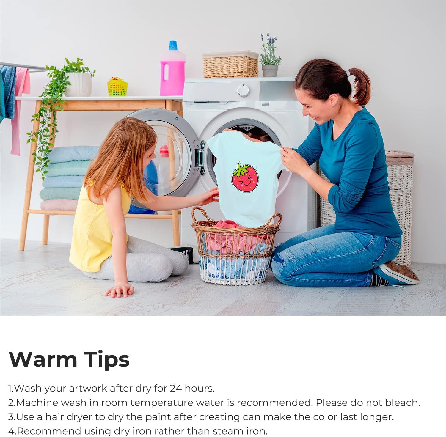 imageOhuhu Fabric Markers Permanent for Clothes 30 Colors Fine Point Fabric Paint Pens For T Shirts Jeans Sneakers Canvas Bag Baby Bibs Onesies No Bleed No Fade Clothing Marker for Adults Ages 14