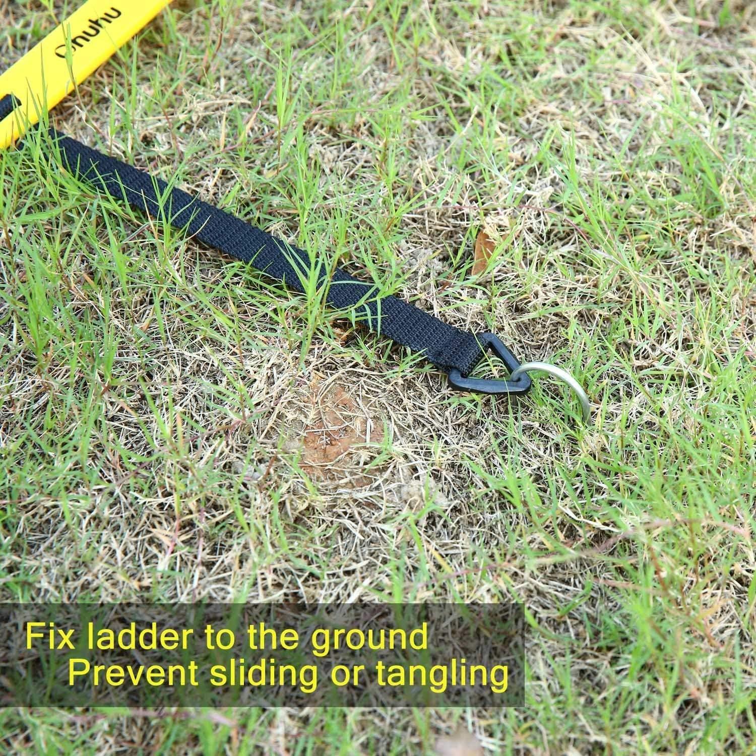 imageAgility Ladder Speed Training Set Ohuhu 12 Rung 20ft Soccer Training Equipment for Kids with 12 Cones 4 Steel Stakes Instruction Manual amp Carrying Bag for Football Exercise Sports Footwork Training