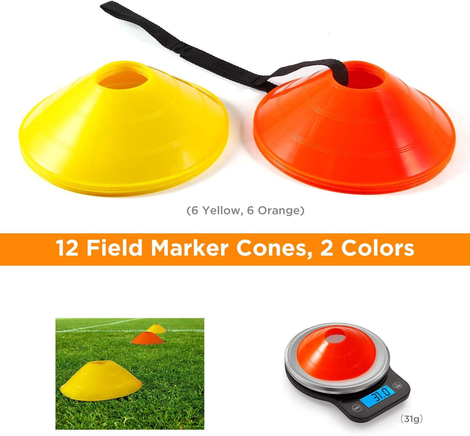 imageAgility Ladder Speed Training Set Ohuhu 12 Rung 20ft Soccer Training Equipment for Kids with 12 Cones 4 Steel Stakes Instruction Manual amp Carrying Bag for Football Exercise Sports Footwork Training