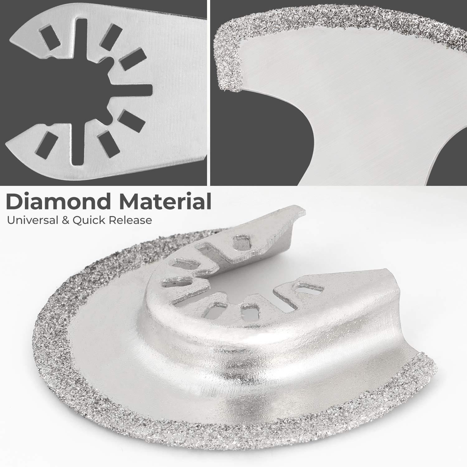 imageDiamond Oscillating Tool Blades Ohuhu 7PCS Universal Grit Multitool Saw Blades Set for Tile Grout Mortar Concrete Masonry Removal7pcssilver