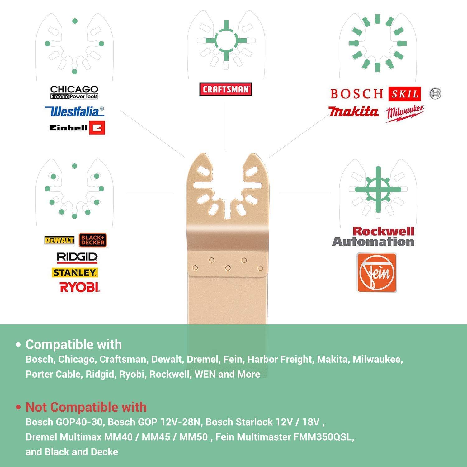 imageDiamond Oscillating Tool Blades Ohuhu 7PCS Universal Grit Multitool Saw Blades Set for Tile Grout Mortar Concrete Masonry Removal7pcssilver