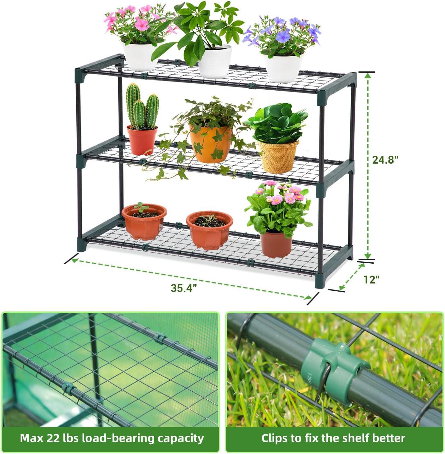 imageLean to Greenhouse for Outdoors Ohuhu Portable Tomato Green House Heavy Duty with RollUp Zippered Door Tall Plastic Greenhouses for Outside Winter Plants Growing Shed for Backyard 66x25x56 FTGreen PE