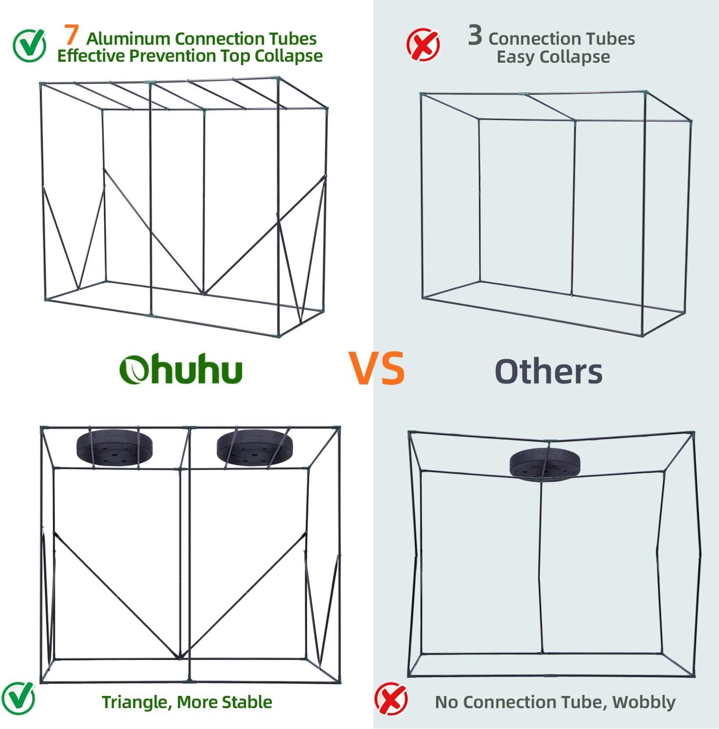 imageLean to Greenhouse for Outdoors Ohuhu Portable Tomato Green House Heavy Duty with RollUp Zippered Door Tall Plastic Greenhouses for Outside Winter Plants Growing Shed for Backyard 66x25x56 FTWhite PE