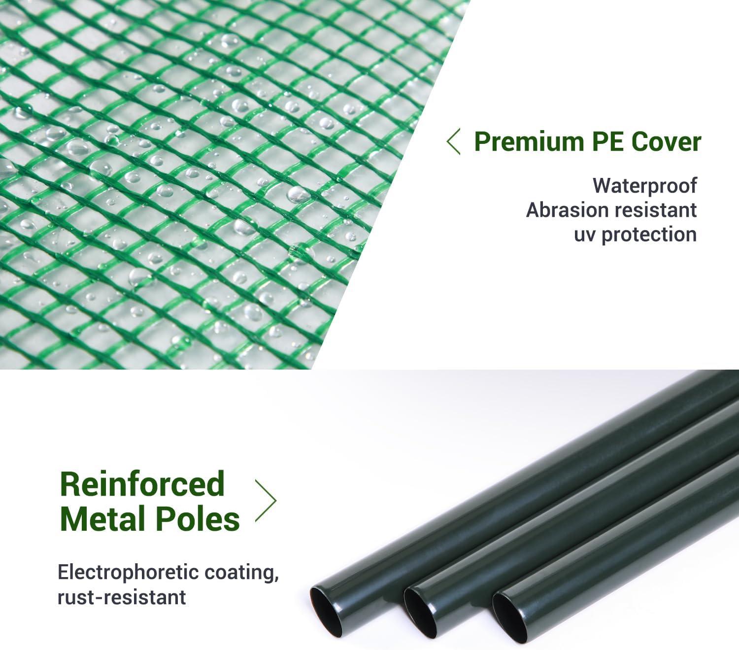 imageLean to Greenhouse for Outdoors Ohuhu Portable Tomato Green House Heavy Duty with RollUp Zippered Door Tall Plastic Greenhouses for Outside Winter Plants Growing Shed for Backyard 66x25x56 FTPolyethylene