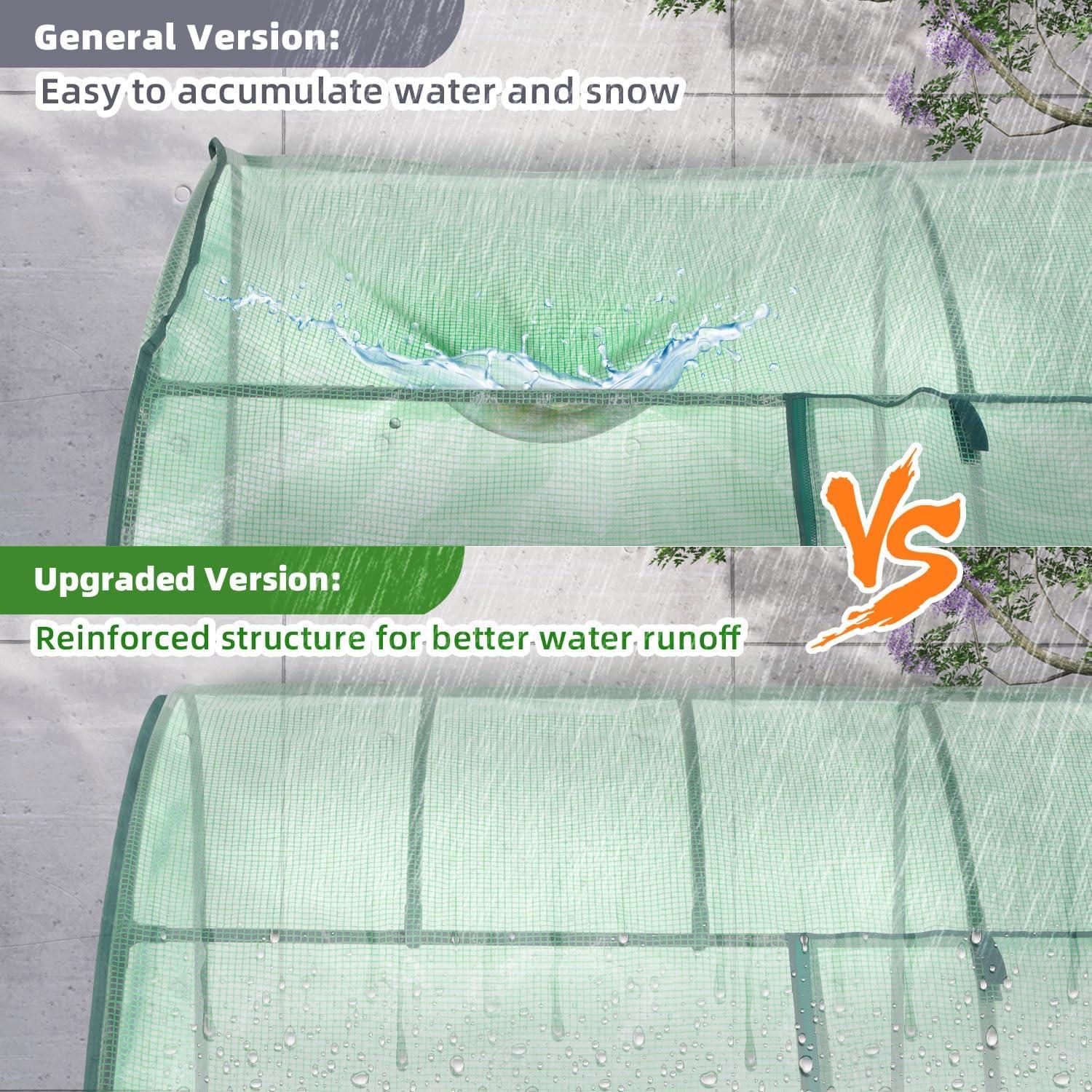 imageLean to Greenhouse for Outdoors Ohuhu Portable Tomato Green House Heavy Duty with RollUp Zippered Door Tall Plastic Greenhouses for Outside Winter Plants Growing Shed for Backyard 66x25x56 FTGreen PE