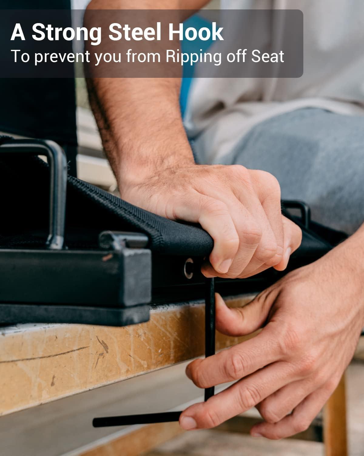 imageOhuhu Bleacher Seat with Backrest Stadium Seats for Bleacher Chairs with Back Support Portable Bleachers Seat with Shoulder Straps and Hook for Sports Events Baseball Soccer Kayak Boat