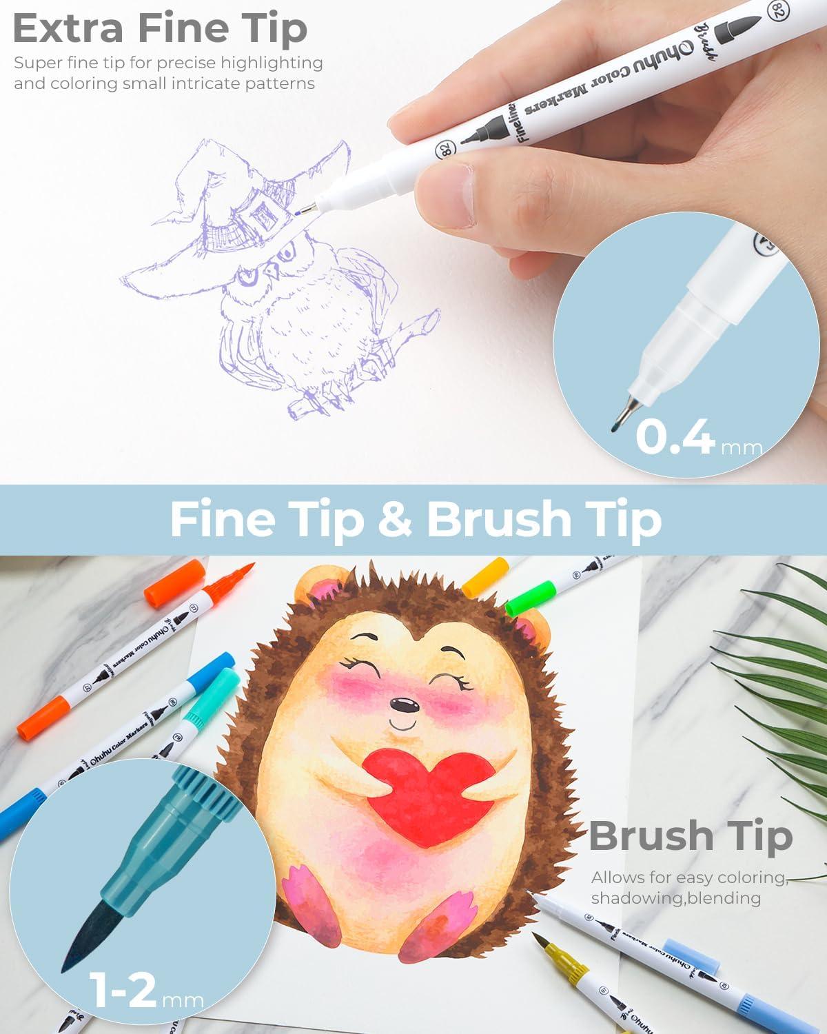 imageOhuhu Coloring Markers 100 Colors amp Mix Media Pad