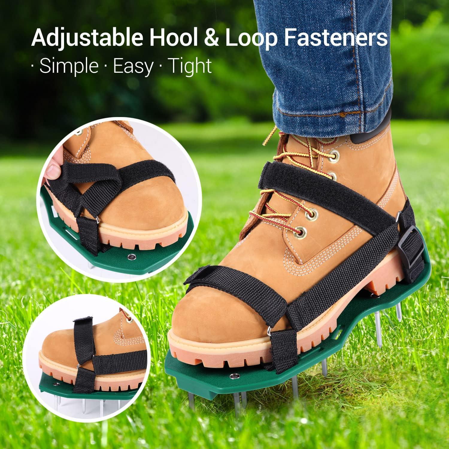 imageOhuhu Lawn Aerator Shoes Weed Puller Tool Detachable StandUp Weed Puller Tool with Long Handle