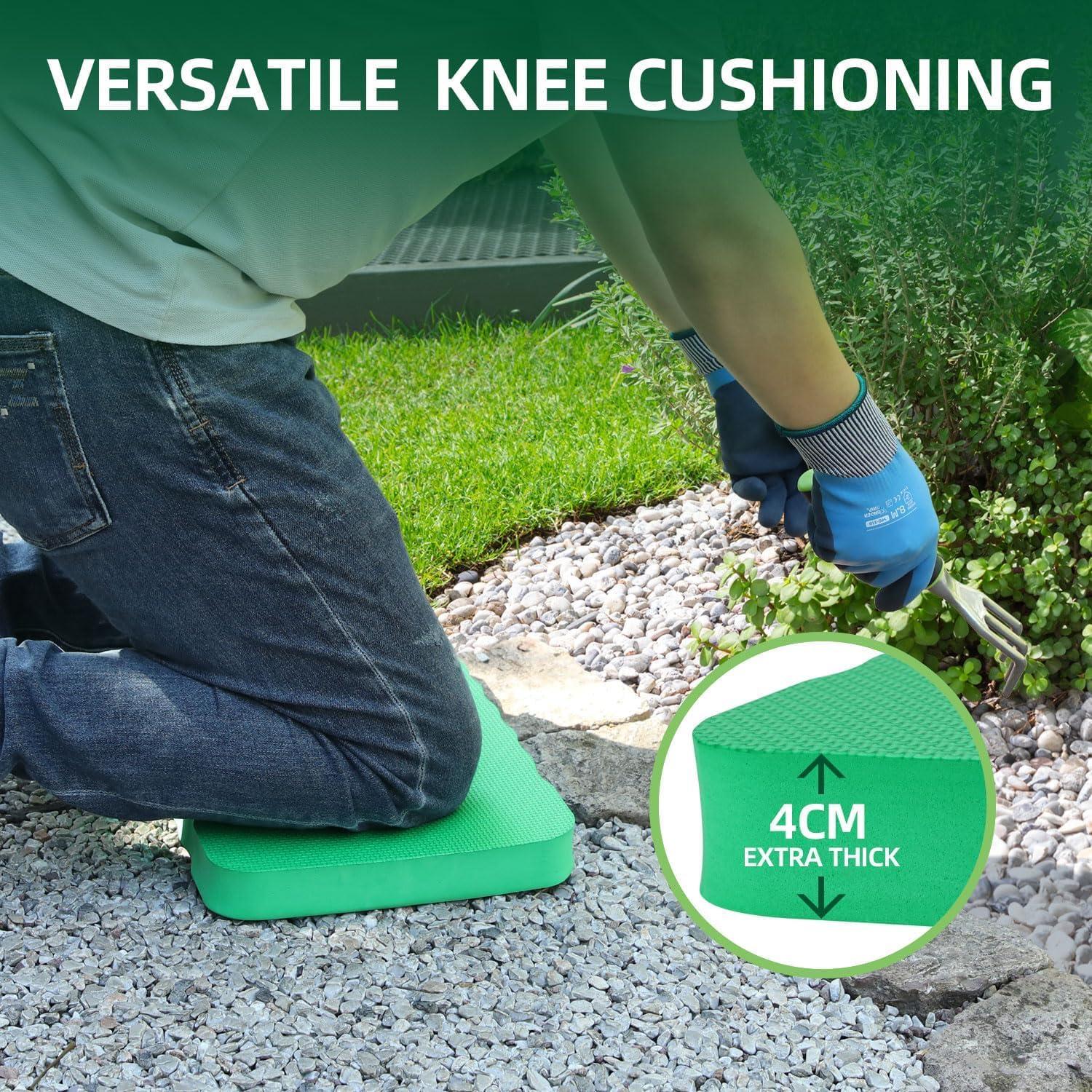 imageOhuhu Premium Thick Kneeling Pad 2Pack Large Comfortable Gardening Knee Mat with 2 Different Surfaces Extra Thick Knee Cushion Kneeler for Gardening Work Baby Bath Exercise Perfect GiftsGreen