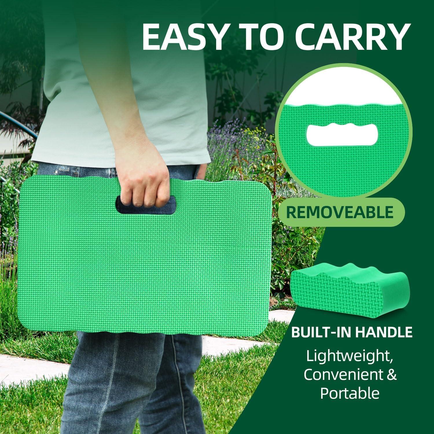 imageOhuhu Premium Thick Kneeling Pad 2Pack Large Comfortable Gardening Knee Mat with 2 Different Surfaces Extra Thick Knee Cushion Kneeler for Gardening Work Baby Bath Exercise Perfect GiftsGreen