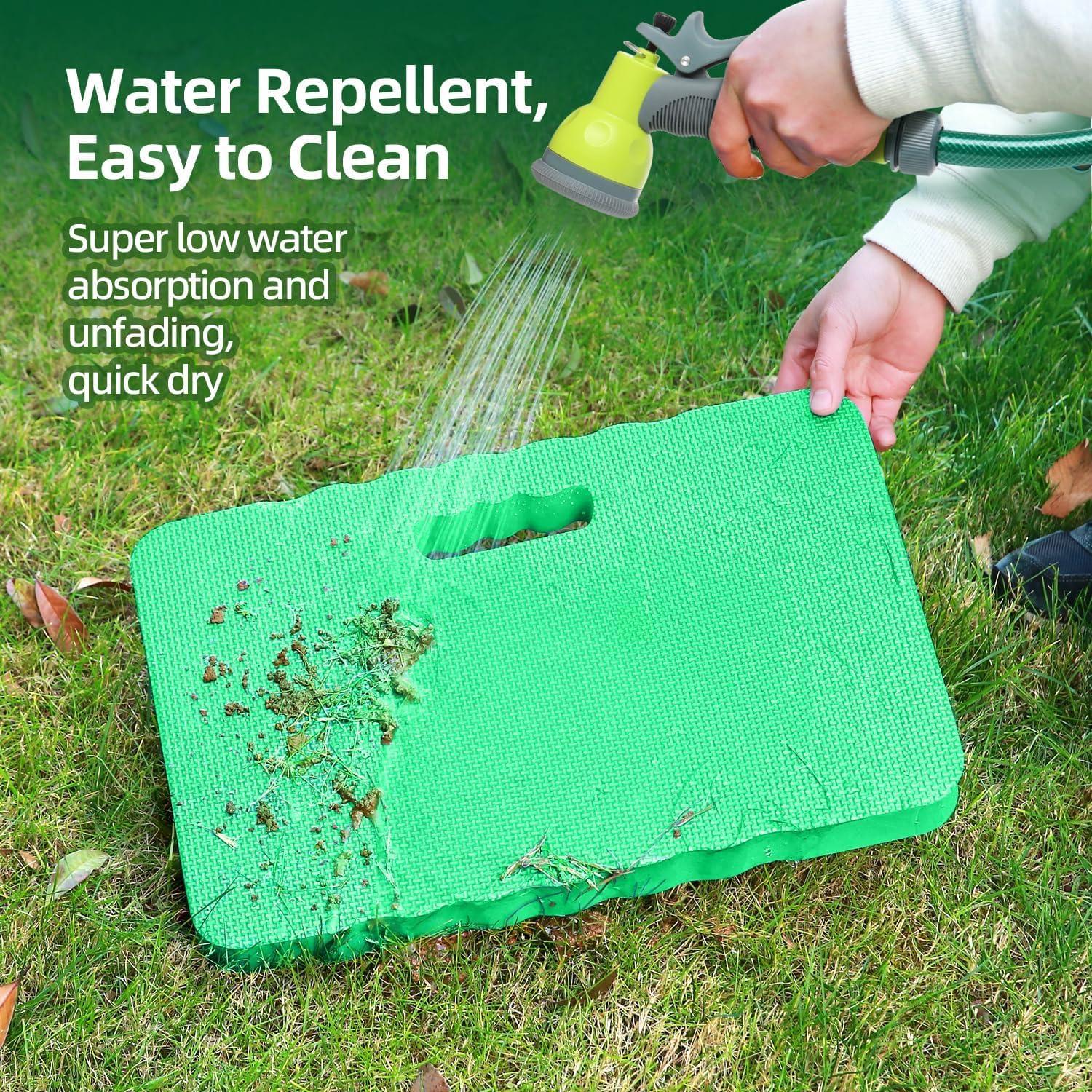 imageOhuhu Premium Thick Kneeling Pad 2Pack Large Comfortable Gardening Knee Mat with 2 Different Surfaces Extra Thick Knee Cushion Kneeler for Gardening Work Baby Bath Exercise Perfect GiftsGreen