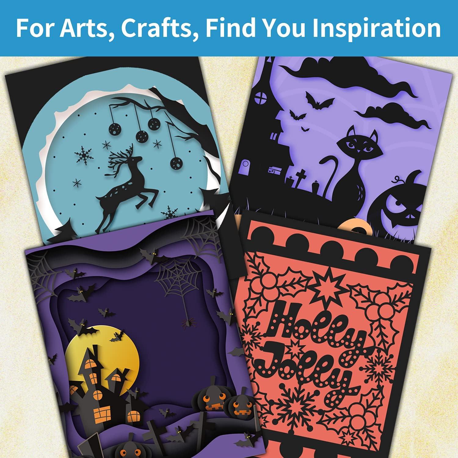 imageOhuhu White Cardstock Thick Paper 200 Sheets 85 x 11 Heavyweight 80 lb216 gsm Card Stock for Crafts and DIY Card MakingBlack